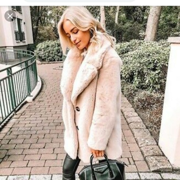 pink faux fur jacket zara